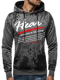 Herren Kapuzenpullover Sweatjacke Sweatshirt Farbvarianten Kapuzenjacke Kapuzenpulli Kapuze Langarm Hoodie Sport Style Casual Fitness Training Motiv JS/DD270 DUNKELGRAU M