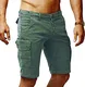 Leif Nelson Herren Cargo Hose Shorts Sommer Kurze Hose Chino Bermuda Stretch Slim Fit LN1345; W30; Khaki