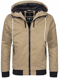 Herren Winter Jacke sportliche Jacke wasserabweisend Winddicht B623 (Gr. S, Beige)