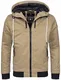 Navahoo Herren Winter Jacke sportliche Jacke wasserabweisend Winddicht B623 (Gr. S, Beige)