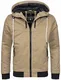 Navahoo Herren Winter Jacke sportliche Jacke wasserabweisend Winddicht B623 (Gr. M, Beige)