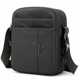 Umhängetasche Herren Nylon Herren Tasche für iPad Kuriertasche Wasserdicht Schultertasche Geschenk für Männer Messenger Bag Crossbody Reise Arbeitstasche Studententasche (Schwarz)