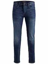 Herren Jeans Tim Straight Legs Slim Fit Flat Front Tim ORIGINAL, Farben:Dunkelblau-2, Größe Jeans:32W / 32L