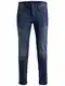 JACK & JONES Herren Jeans Tim Straight Legs Slim Fit Flat Front Tim ORIGINAL, Farben:Dunkelblau-2, Größe Jeans:32W / 32L