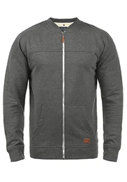 Arco Herren Sweatjacke Collegejacke Cardigan Jacke mit Kurzem Stehkragen, Größe:M, Farbe:Pewter Mix (70817)