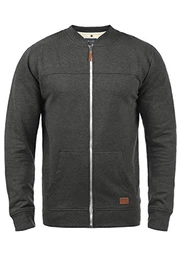 Arco Herren Sweatjacke Collegejacke Cardigan Jacke mit Kurzem Stehkragen, Größe:M, Farbe:Charcoal (70818)