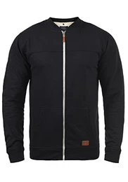 Arco Herren Sweatjacke Collegejacke Cardigan Jacke mit Kurzem Stehkragen, Größe:M, Farbe:Black (70155)