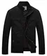 WenVen Herren Military Jacke Leicht Stehkragen Jacke Schwarz Medium