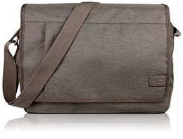 Messenger Bag Umhängetasche für Damen und Herren mit 15“ Laptopfach, Kuriertasche Schultertasche Herrentasche Laptoptasche, Beige