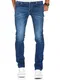 Amaci&Sons Herren Strech Basic Regular Slim Denim Jeans Hose 7988 Mittelblau W32/L32