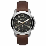 Fossil Herrenuhr Grant Quarz-Chronographenwerk braun/hellgelb/schwarz/silber