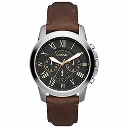 Herrenuhr Grant, 44mm Gehäusegröße, Quarz-Chronographenwerk, Echtlederarmband