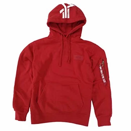 Alpha Back Print Hoody Kapuzensweater Wirbelsäulendruck neu, Größe:M, Farbe:Speed red