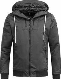 Herren Winter Jacke Kapuzenjacke 486837 Anthrazit Gr. M