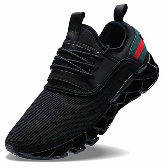 Wonesion Herren Fitness Laufschuhe Atmungsaktiv Rutschfeste Mode Sneaker Sportschuhe schwarz