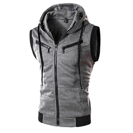 LeeY Herren Sommer Beiläufig Einfarbig T Shirts Kapuzenshirt Slim Kurzarm Tops Männer Mode Rüschen Hemd Schick Trendige Bluse Unterhemd Trägershirts Tunika Weiß, Schwarz, Marine, Grau (Grau G, M)