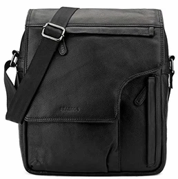 Amsterdam Leder-Umhängetasche I Kleine Umhängetasche aus echtem Büffel-Leder I Vintage Look I Laptoptasche 13 Zoll I Ledertasche I Bürotasche I Business Tasche I 29x32x10cm