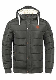 Blend Frederico Herren Winterjacke Steppjacke warme Jacke gefüttert mit Kapuze, Größe:M, Farbe:Phantom Grey (70010)