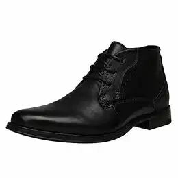 Herren Knöchel hoch Runder Zeh Stilvoll Leder Chukka Bootsschuhe SN01745(Schwarz_a,43 EU)