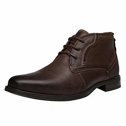 Herren Knöchel hoch Runder Zeh Stilvoll Leder Chukka Bootsschuhe SN01745(Braun,43 EU)