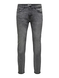 Mens Grey Denim Skinny