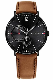 Herren Multi Zifferblatt Quarz Uhr mit Leder Armband 1791510