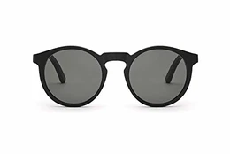 TAKE A SHOT – Schmale runde Holz-Sonnenbrille Damen, Holz-Bügel und Kunststoff-Rahmen, UV400 Schutz, rückentspiegelte Gläser - Lukas