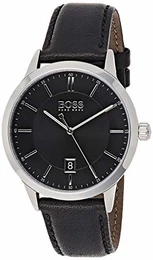 Analog Quarzuhr für Herren mit Schwarzes Lederarmband - 1513611