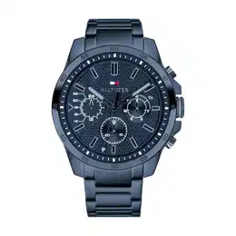Multi Zifferblatt Quarz Uhr für Herren mit Blaues Edelstahlarmband - 1791560