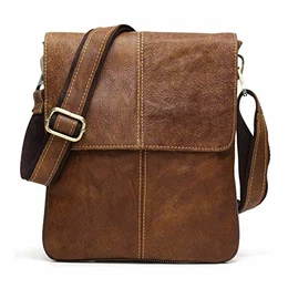 Umhängetasche Herren Leder Schultertasche Herrentasche für Arbeit Reise Alltagsleben