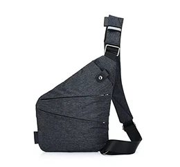 Umhängetasche, Schultertasche, Brusttasche, Anti-Diebstahl, für Damen und Herren (Dunkelgrau)