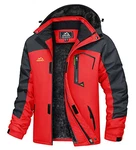 TACVASEN Herren Funktionsjacke Outdoorjacke Rot