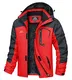 TACVASEN Herren Funktionsjacken Windbreaker Outdoorjacke Rengen Wasserdicht Übergangsjacken Fleece mit Multi-Taschen, Rot, M
