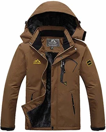 Winterjacke Herren Wasserdicht Outdoorjacke Warm Gefüttert Skijacke mit Kapuze Funktionsjacke Outdoor Fleecejacke Warme Softshelljacke Atmungsaktiv Regenjacke Camping Jacke Wandern Windjacke