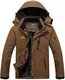 TACVASEN Winterjacke Herren Wasserdicht Outdoorjacke Warm Gefüttert Skijacke mit Kapuze Funktionsjacke Outdoor Fleecejacke Warme Softshelljacke Atmungsaktiv Regenjacke Camping Jacke Wandern Windjacke