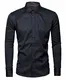 Kuson Herren Hemd Regular fit Für Business Hochzeit Freizeit Bügelleicht Reine Farbe Hemden Langarmhemd (M, Schwarz)