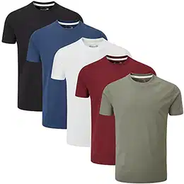 5er Packung Einfarbige T-Shirts mit Rundhalsausschnitt (Medium, Essentials Type 22)