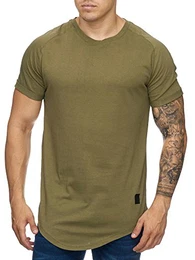 Herren Shirt Hoodie Longsleeve Kurzarm Shirt Sweatshirt T-Shirt 9010 Grün M