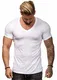 OneRedox Herren Shirt Hoodie Longsleeve Kurzarm Shirt Sweatshirt T-Shirt BS500 Weiss M
