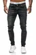 OneRedox Herren Jeans Denim Slim Fit Used Design Modell 5125 D.Grey 29/32