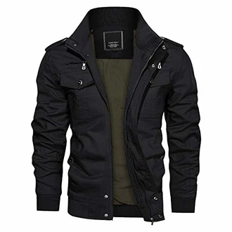 KEFITEVD Herren Übergangsjacke Militär Jacke Bomberjacke Fliegerjacke