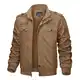 KEFITEVD Bomberjacke Herren Frühling Herbst Herrenjacke Bundeswehr Jacke Bomberjacke Männer Übergangsjacke Herren Motorradjacke Übergangsjacke Kurz Mantel Khaki XL