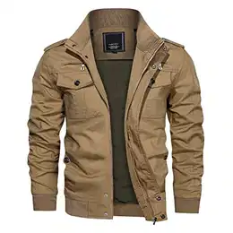 Jacke Herren Frühling Herbst Herrenjacke Bundeswehr Jacke Bomberjacke Männer Jagdjacke Bomber Blouson Herren Motorradjacke Übergangsjacke Kurz Mantel Khaki M