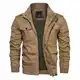 KEFITEVD Jacke Herren Frühling Herbst Herrenjacke Bundeswehr Jacke Bomberjacke Männer Jagdjacke Bomber Blouson Herren Motorradjacke Übergangsjacke Kurz Mantel Khaki M
