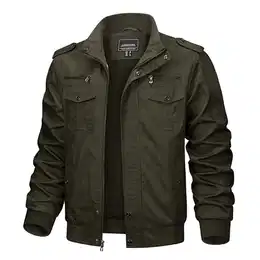 Übergangsjacke Herren Militär Jacke Kurz Parka Pilotenjacke Herren Blouson Frühling Leicht Winter Jacken Männer Windjacke Feldjacke Jagd Outdoor Jacke Armeegrün M