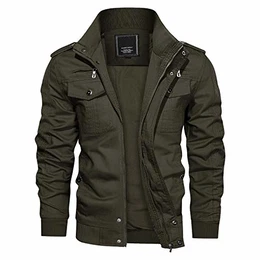 Übergangsjacke Herren Militär Jacke Kurz Parka Pilotenjacke Herren Blouson Frühling Leicht Winter Jacken Männer Windjacke Feldjacke Jagd Outdoor Jacke Armeegrün S