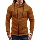 Cloom Herren Kapuzenpullover Herren Sweatjacke Hoodie mit Kapuze Tops Langarmshirt Outwear Jacke Kapuze Sweatshirt Herren Winter Warme Hoodie Pulli Wintermantel Kapuzenjacke(Khaki,Medium)