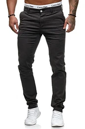 Herren Chino Stoffhose Chinohose Casual Slim 3269 Antra 32