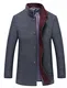 FTCayanz Herren Mantel Slim Fit Wolljacke Übergröße Business Windbreaker Lange Trenchcoat Jacken Dunkelgrau M