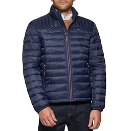 Herren Ultra Loft verstaubare Pufferjacke Daunenalternative Mantel, Mitternacht/Ausflug, einfarbig (Midnight//Getaway Solids), L